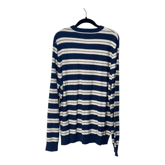 NWT 14TH & Union Striped Crewneck Sweater /navy-sand - Picture 4 of 4